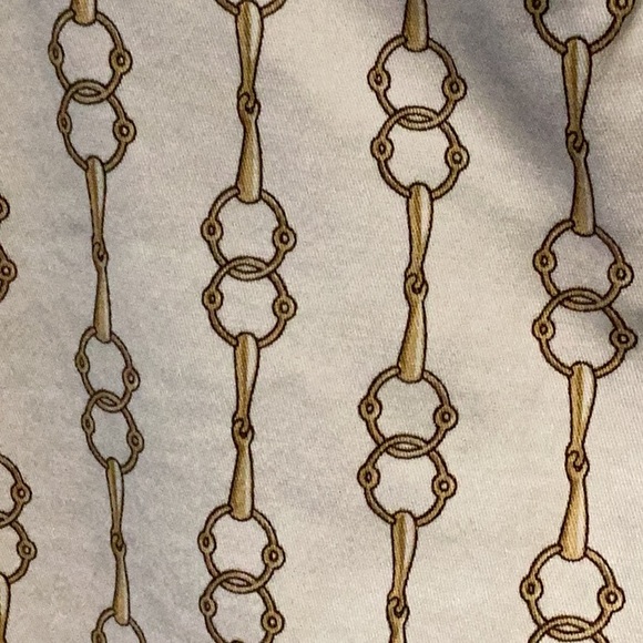 Ellen Tracy White Equestrian Print Skirt w/ Back Slit - Picture 4 of 8